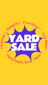 Comic Yard Sale Facebook Story Design