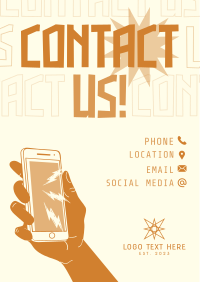 Quirky and Bold Contact Us Flyer Design