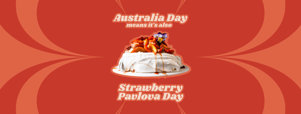 Australian Strawberry Pavlova Facebook Cover Design Image Preview