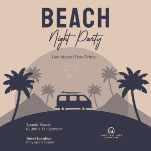 Beach Night Party Instagram post Image Preview