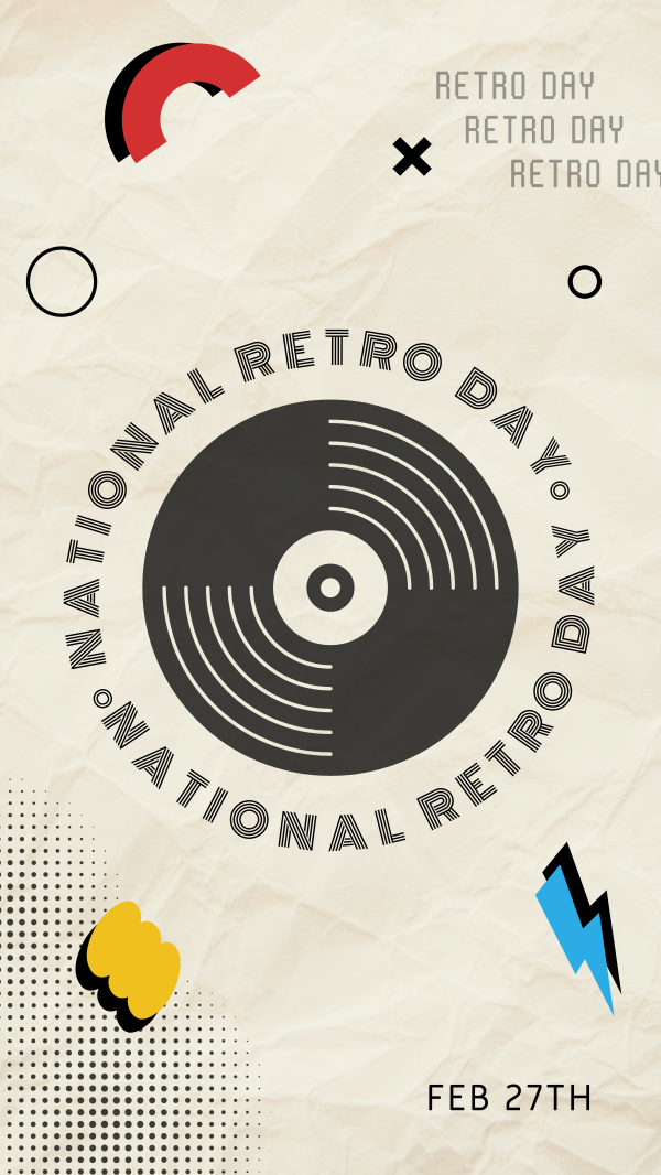 Disco Retro Day Facebook Story Design