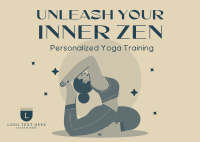 Quirky Yoga Unleash Your Inner Zen Postcard Image Preview