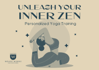 Quirky Yoga Unleash Your Inner Zen Postcard Image Preview