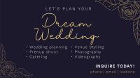 Minimal Floral Wedding Facebook Event Cover Design
