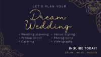 Minimal Floral Wedding Facebook Event Cover Image Preview