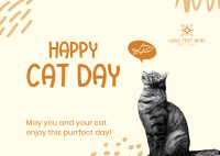 Simple Cat Day Postcard Design