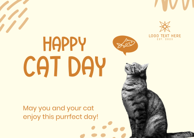 Simple Cat Day Postcard Image Preview