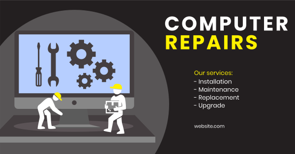PC Repair Services Facebook Ad Design Image Preview