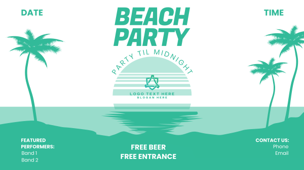 Beach Party Facebook Event Cover Design Image Preview