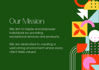 Our Mission Abstract Shapes Postcard Design