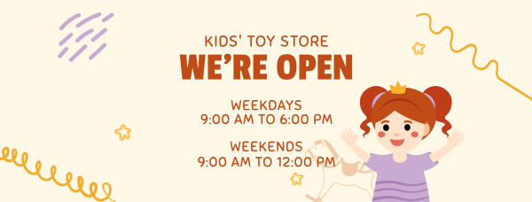 Toy Shop Hours Facebook Cover Design Image Preview
