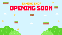 Game Shop Opening Zoom Background Design