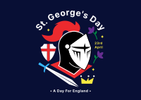 St. George's Knight Helmet Postcard Image Preview