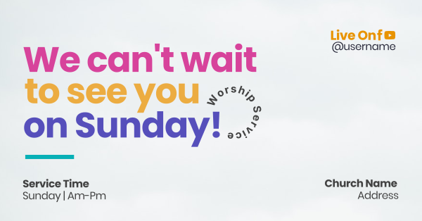 Colorful Sunday Service Facebook Ad Design Image Preview