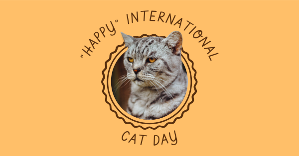 "Happy" Int'l Cat Day Facebook Ad Design Image Preview