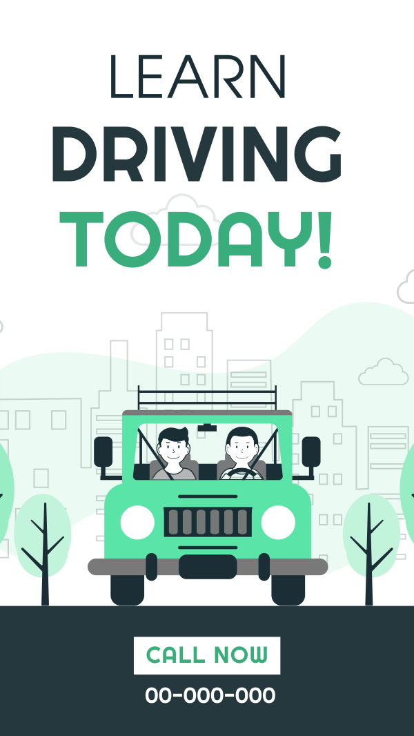 Driving Lesson Program Instagram Story Design Image Preview