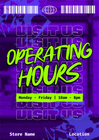 Grunge Open Hours Poster Preview