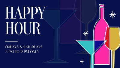 Retro Happy Hour Facebook event cover Image Preview