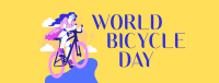 Lets Ride this World Bicycle Day Facebook Cover Design