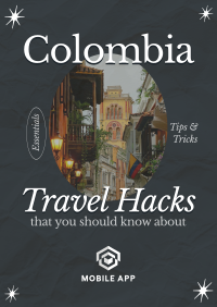 Modern Nostalgia Colombia Travel Hacks Poster Image Preview