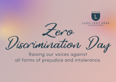 Zero Discrimination Day Postcard Image Preview