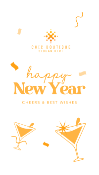 Cheers to the New Year Facebook story Image Preview