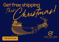 Contemporary Christmas Free Shipping Postcard Preview