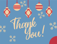 Decorative Christmas Balls Thank You Card Image Preview