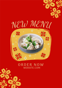 Floral Chinese Food Poster Image Preview