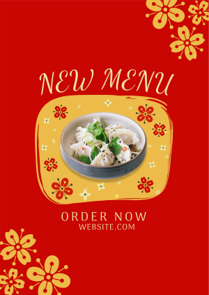 Floral Chinese Food Poster Image Preview