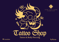 Traditional Skull Tattoo Postcard Image Preview