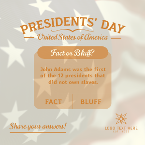 Presidents' Day Quiz  Instagram post Image Preview