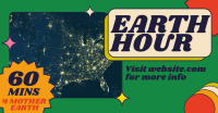 Retro Earth Hour Reminder Facebook ad Image Preview