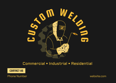 Custom Welding Badge Postcard Image Preview