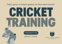 Cricket Training Camp Postcard Design