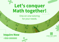 One-on-One Math Tutoring Postcard Design