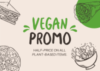 Plant-Based Food Vegan Postcard Design