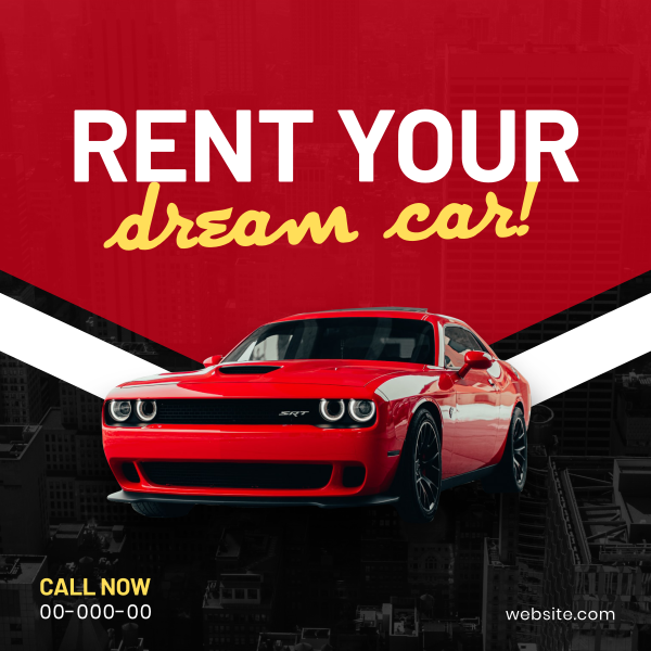 Dream Car Rental Instagram Post Design Image Preview