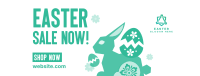 Floral Easter Bunny Sale Facebook Cover Image Preview