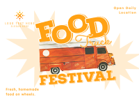 Food Truck  Festival Postcard Design