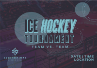 Sporty Ice Hockey Tournament Postcard Design