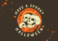 Halloween Skulls Greeting Postcard Image Preview