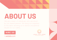 Geometric About Us Postcard Design