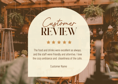 Simple Cafe Testimonial Postcard Image Preview