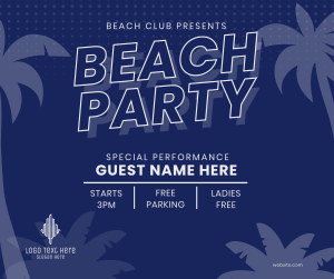 Beach Club Party Facebook post