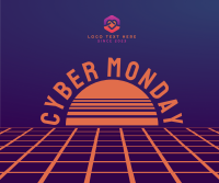 Vaporwave Cyber Monday Facebook Post Design