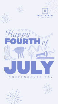 4th of July Illustration Facebook story Image Preview