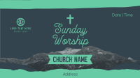 Church Sunday Worship Facebook Event Cover Design