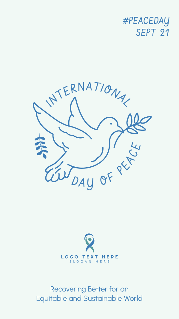 Peace Dove Outline Facebook Story Design Image Preview