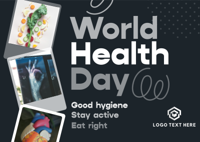 Retro World Health Day Postcard Image Preview